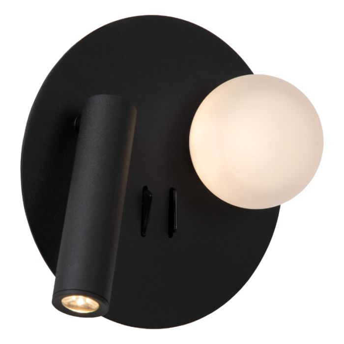 Schwarze Bettlampe Modern, Matiz, 3,5W, 3000K LED, mit Schalter