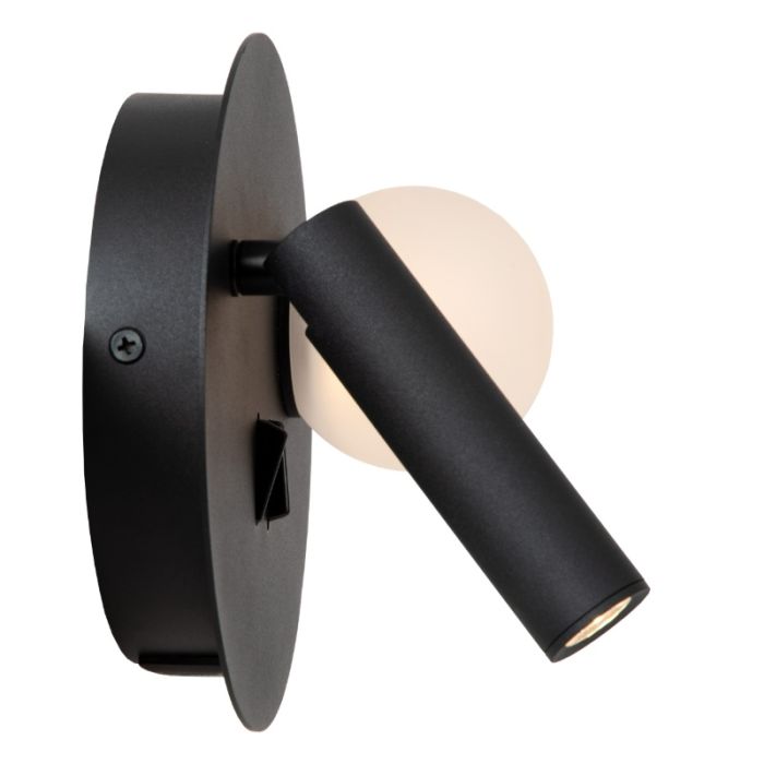 Schwarze Bettlampe Modern, Matiz, 3,5W, 3000K LED, mit Schalter