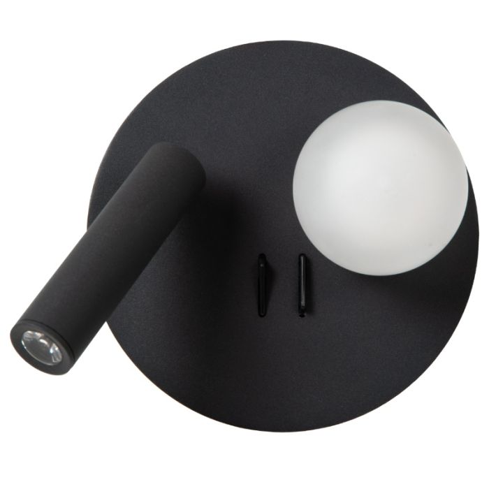 Schwarze Bettlampe Modern, Matiz, 3,5W, 3000K LED, mit Schalter