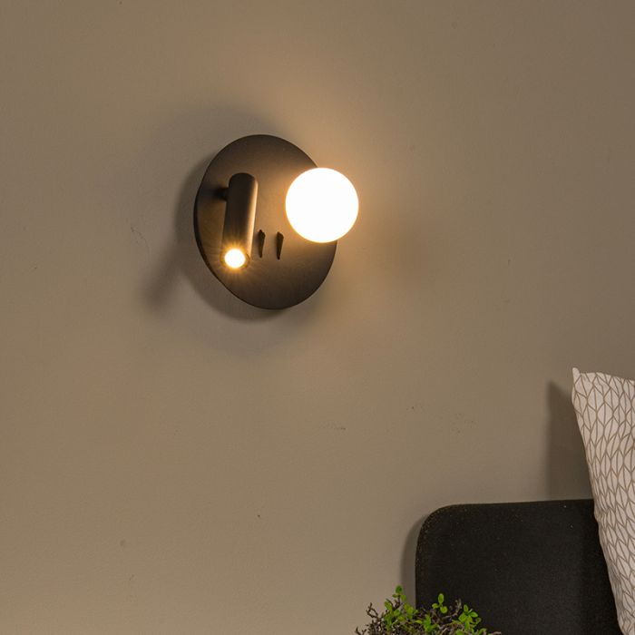 Schwarze Bettlampe Modern, Matiz, 3,5W, 3000K LED, mit Schalter