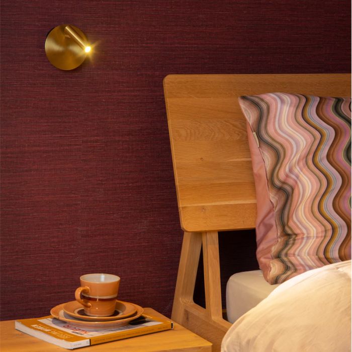 Goldene Bettlampe Modern, Jolijn, 2W, 3000K LED, mit Schalter