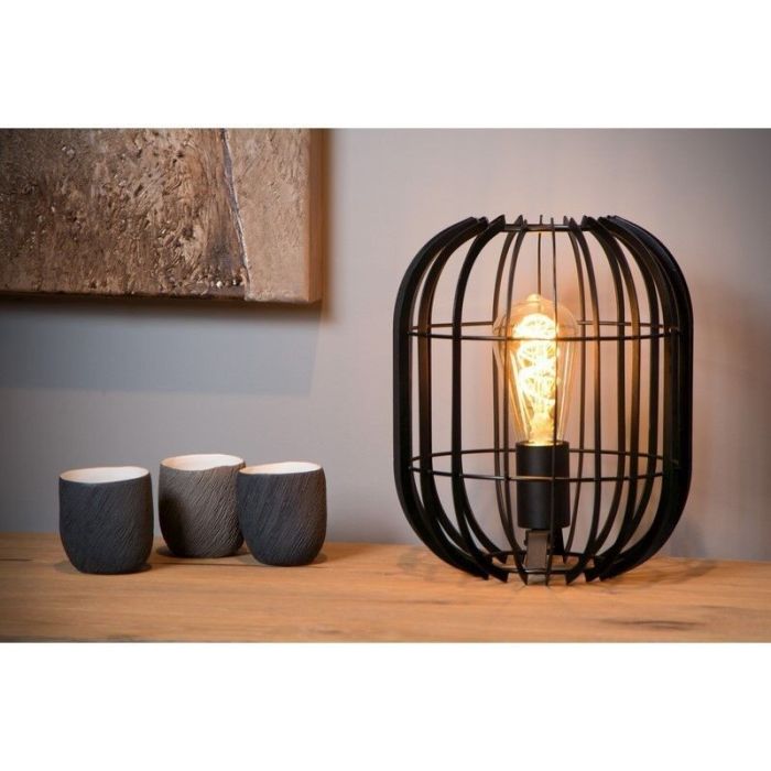 Schwarze Tischleuchte Modern, Reda, mit Schalter