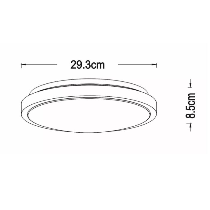 Weiße Badezimmer Deckenleuchte Modern, Dasher, 12W, 2700K LED, IP44