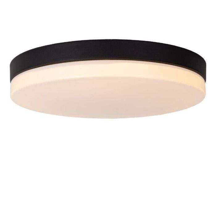 Schwarze Badezimmer Deckenleuchte Kunststoff, Biskit, 36W, 2700K LED, IP44