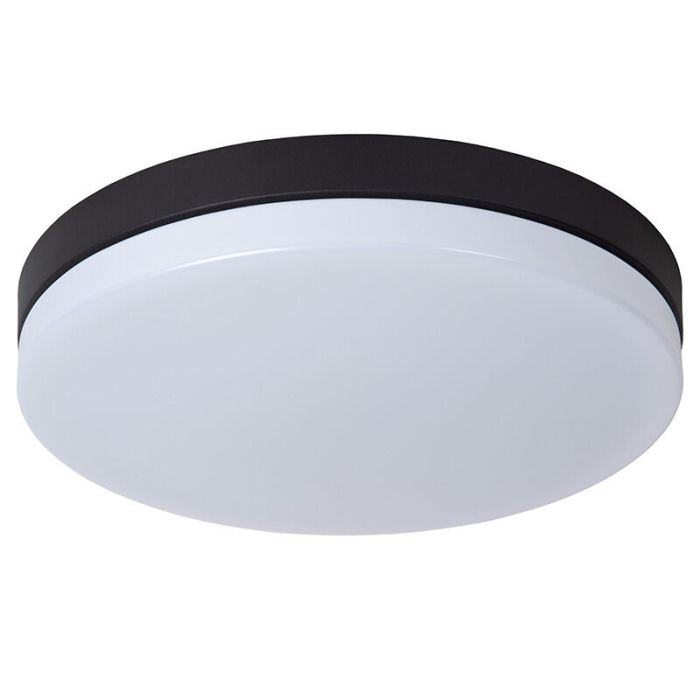 Schwarze Badezimmer Deckenleuchte Kunststoff, Biskit, 36W, 2700K LED, IP44