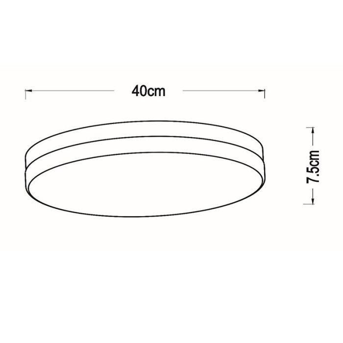 Schwarze Badezimmer Deckenleuchte Kunststoff, Biskit, 36W, 2700K LED, IP44