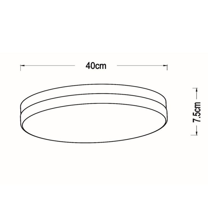 Weiße Badezimmer Deckenleuchte Kunststoff, Biskit, 36W, 2700K LED, IP44