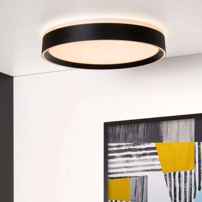 Schwarze Deckenlampe Modern, Nuria, 24W, 2700K LED