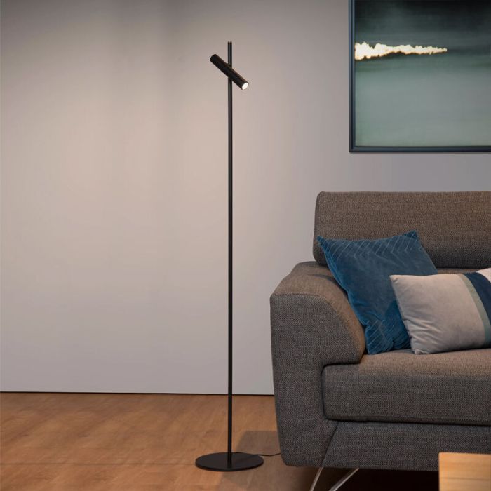 Schwarze Leselampe Stehlampe Modern, Philon, 4,5W, 3000K LED, mit Touch-Dimmer