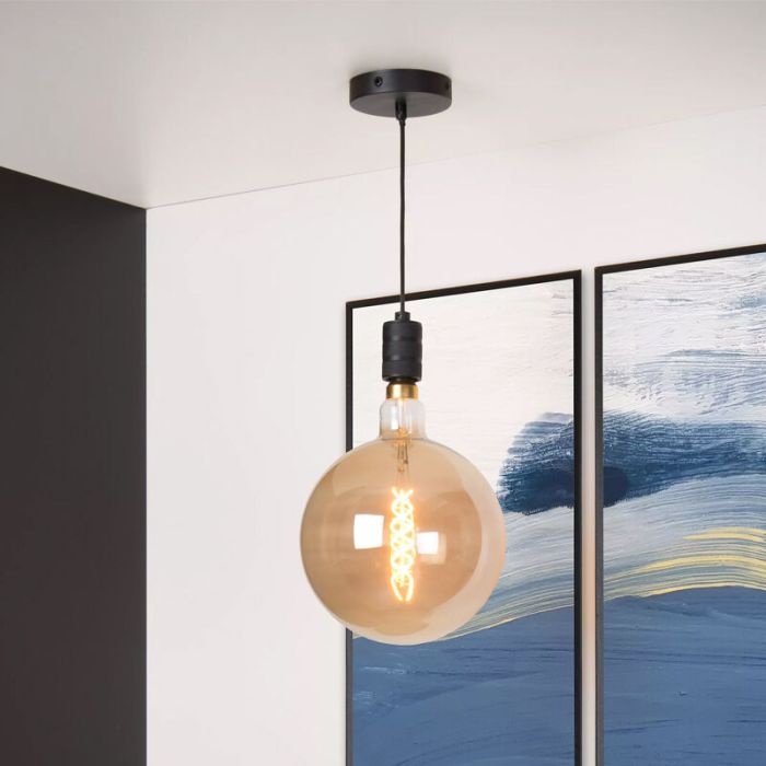 Schwarze Pendelleuchte Esszimmer Antik, Jova