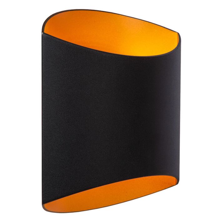 Schwarze Up down Wandleuchte Modern, Diletta