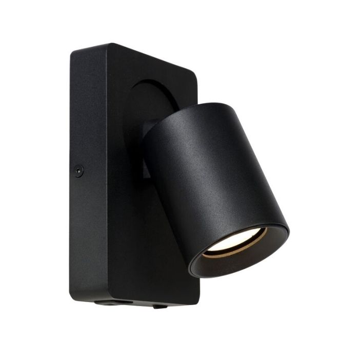 Schwarze Wandstrahler Modern, Nigel, mit Schalter