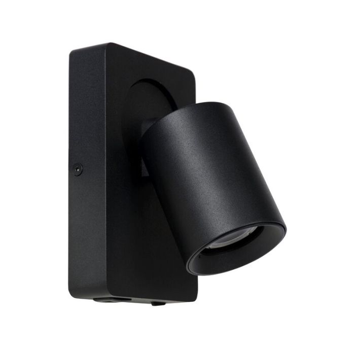 Schwarze Wandstrahler Modern, Nigel, mit Schalter