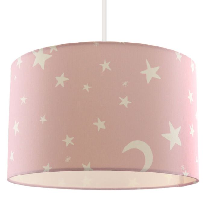Pink Kinder Pendelleuchte Stars, Stoff