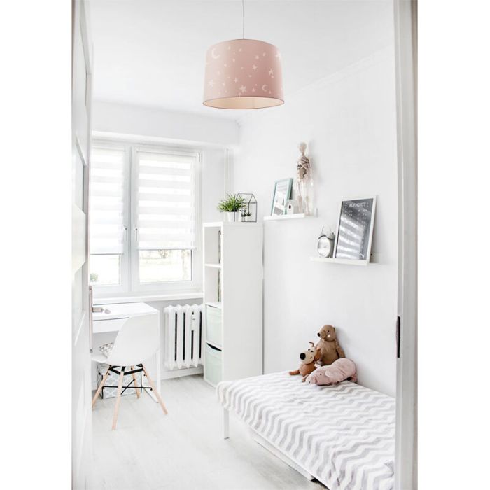 Pink Kinder Pendelleuchte Stars, Stoff