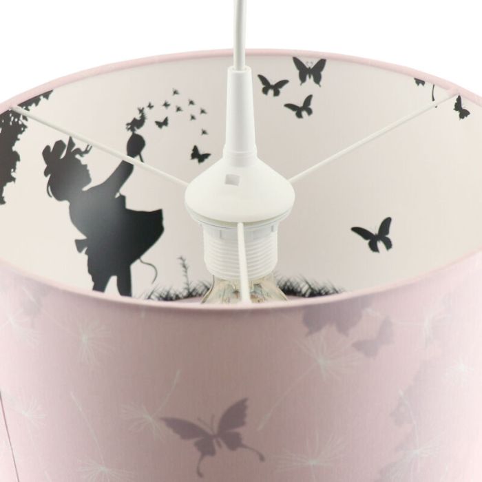 Pink Kinder Pendelleuchte Schmetterling, Stoff
