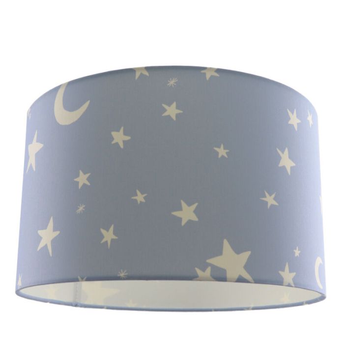 Stoff Kinder Deckenleuchte Blau, Stars