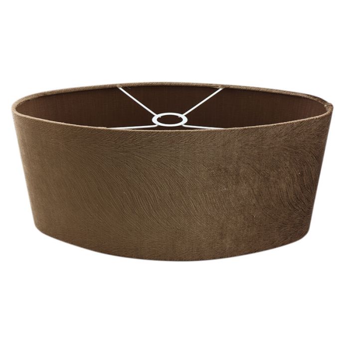 50 cm Ovaler Samt Lampenschirm Braun, Rody