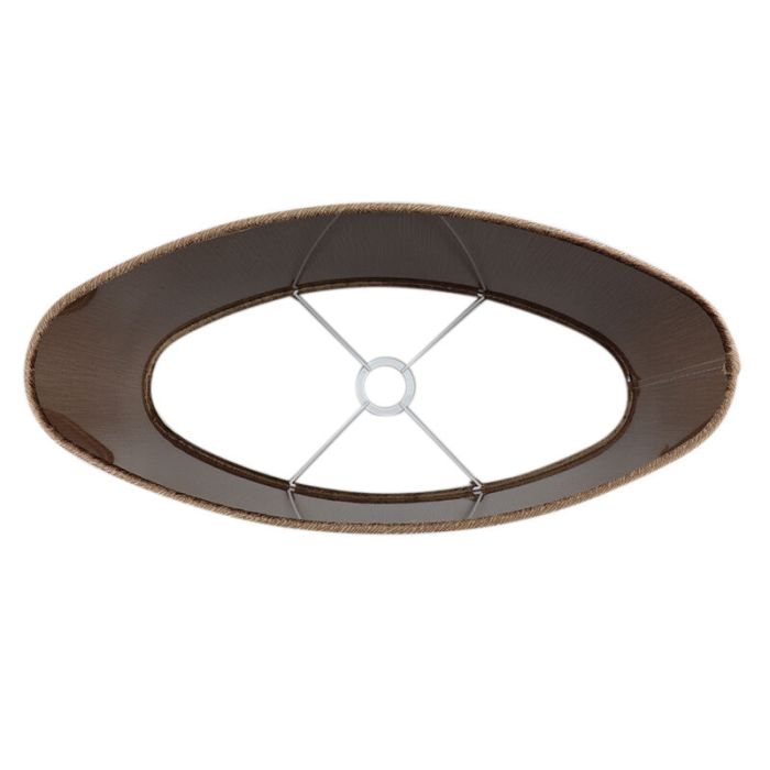 50 cm Ovaler Samt Lampenschirm Braun, Rody