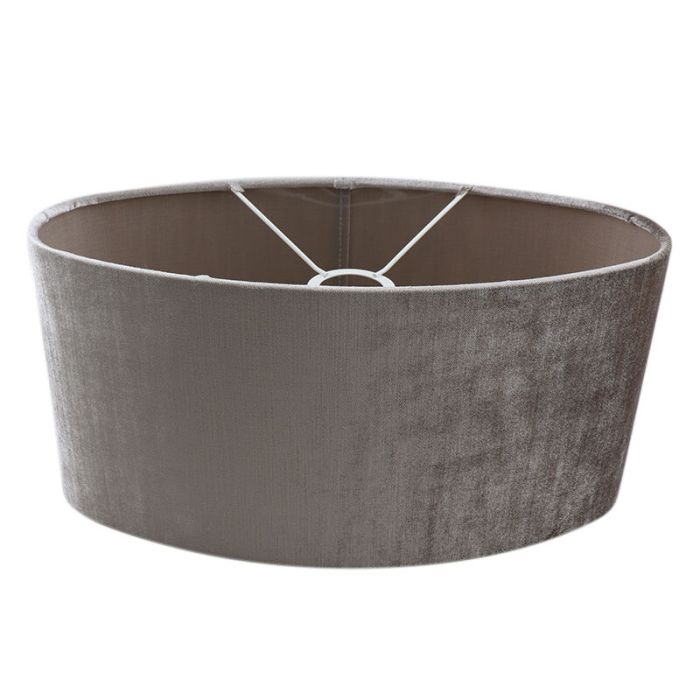 40 cm Ovaler Samt Lampenschirm Grau, Rody