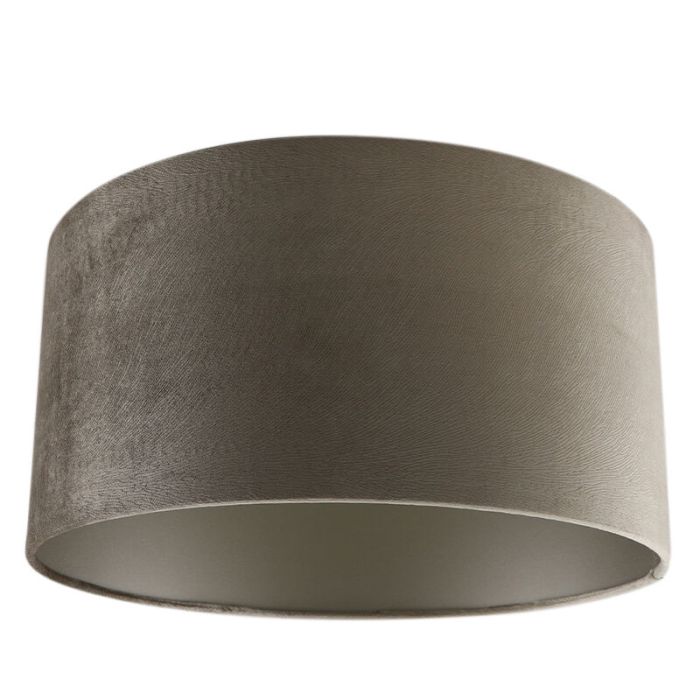 40 cm Samt Lampenschirm Taupe, Rody