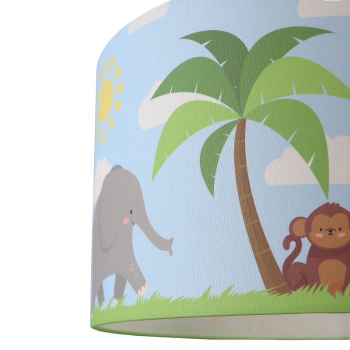 Stoff Kinderzimmer Deckenleuchte Blau, Jungle Time
