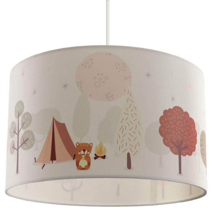 Stoff Kinderzimmer Pendelleuchte Weiß, Forest life