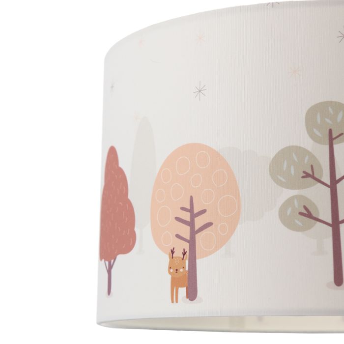 Stoff Kinderzimmer Pendelleuchte Weiß, Forest life
