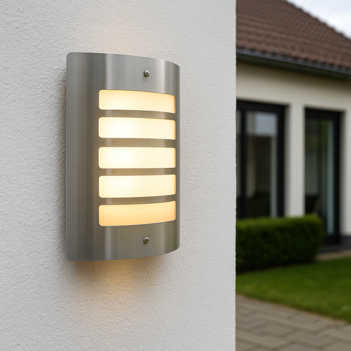 Moderne Außenleuchte Silber, Manuel, IP44