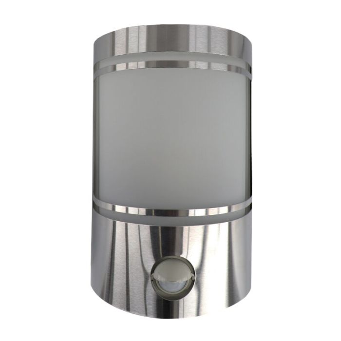 Moderne Außen Wandleuchte mit Bewegungsmelder Silber, Manuel, IP44