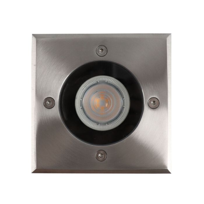 Moderne Bodeneinbaustrahler außen Chrom, Clenton, IP44