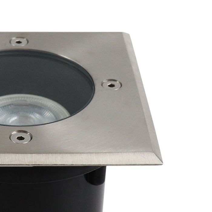 Moderne Bodeneinbaustrahler außen Chrom, Clenton, IP44
