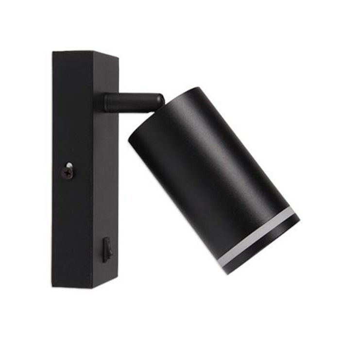 Schwarze Wandstrahler Modern, Yorinde, mit Schalter