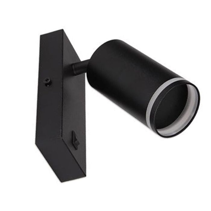 Schwarze Wandstrahler Modern, Yorinde, mit Schalter