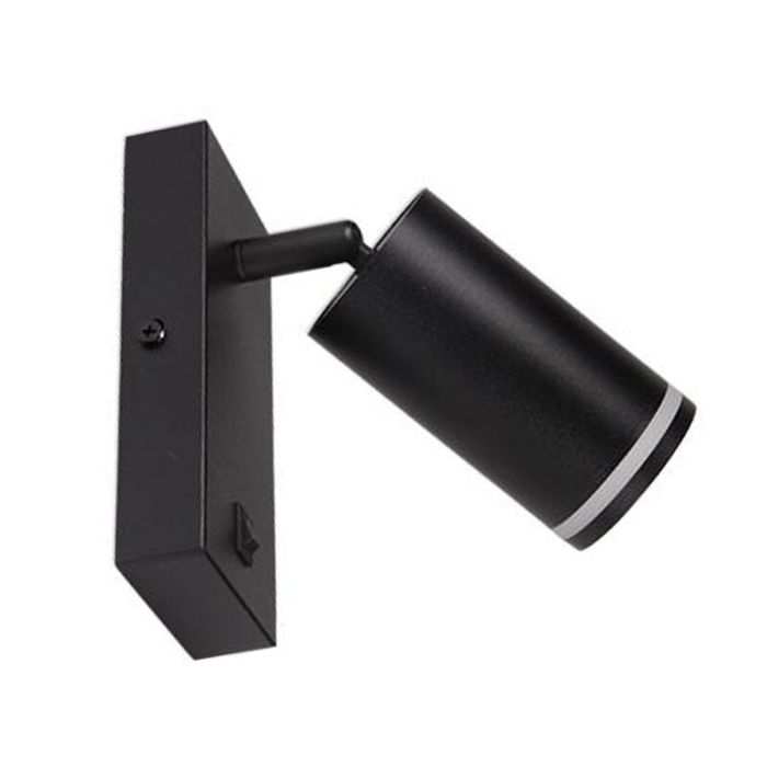 Schwarze Wandstrahler Modern, Yorinde, mit Schalter