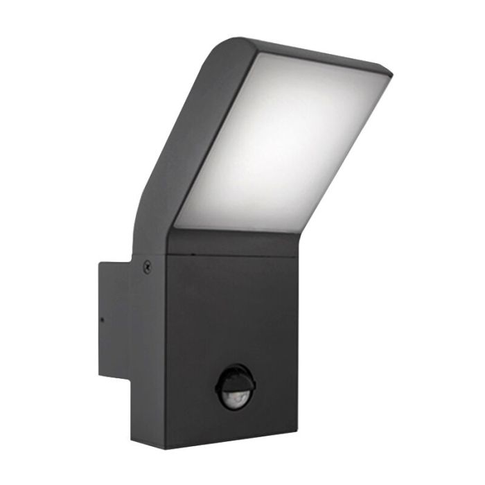 Aluminium Außen Wandleuchte mit Bewegungsmelder Anthrazit, Andor, 12W, 4000K LED, IP54