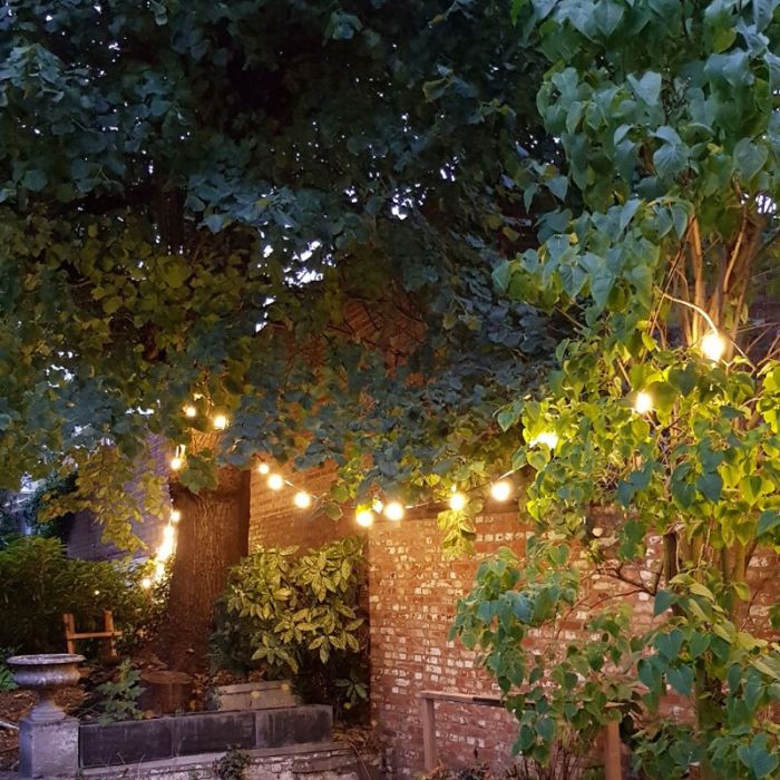 50m Lichterkette mit 50 weißen Lampen