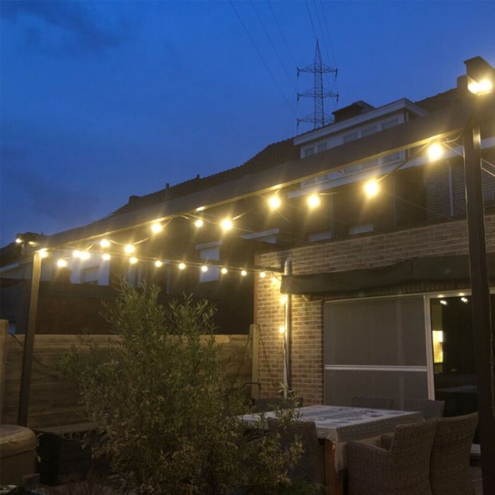50m Lichterkette mit 50 weißen Lampen