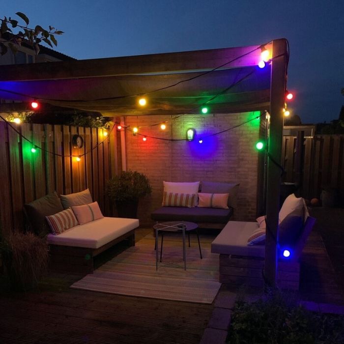 5m Lichterkette mit 5 farbigen Lampen