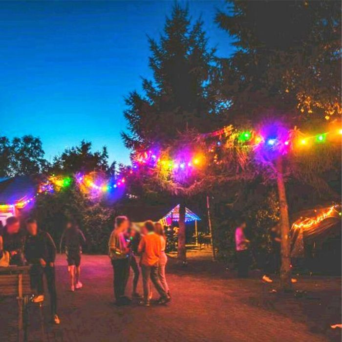 70m Lichterkette mit 70 farbigen Lampen