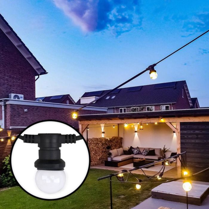 50m Lichterkette mit 100 transparenten Lampen