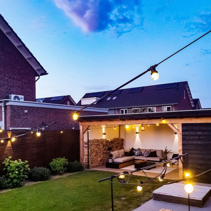 50m Lichterkette mit 100 transparenten Lampen