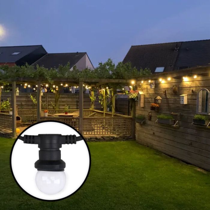 30m Lichterkette mit 30 dimmbaren transparenten Lampen
