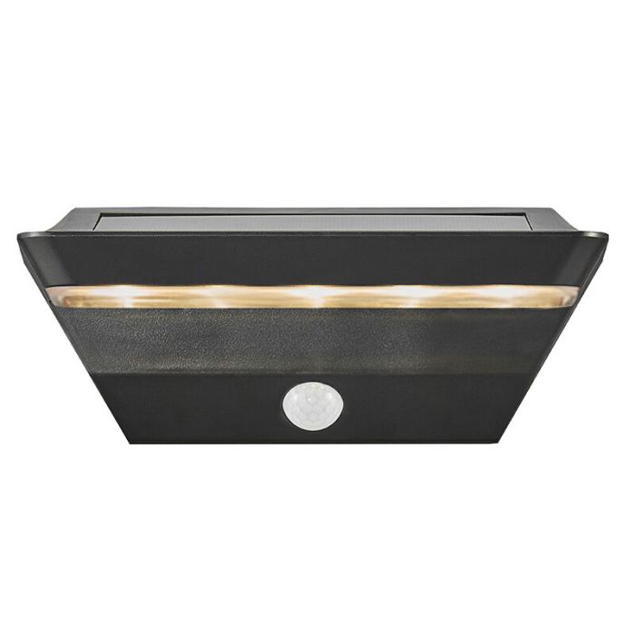 Schwarze Solar Außen Wandleuchte Modern, Agena, 4,5W, 3000K LED, IP44