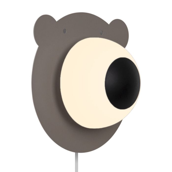 Braune Kinderzimmer Wandleuchte Metall, Brunabear, mit Schalter