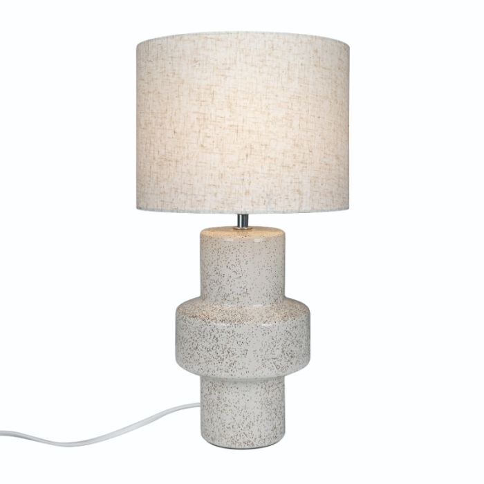 Keramik Tischleuchte Beige, Dugan, mit Schalter