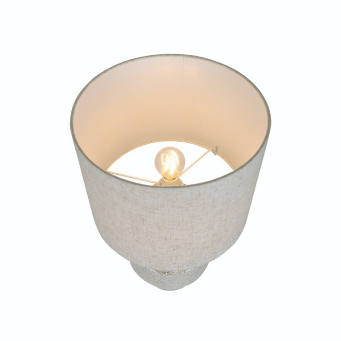 Keramik Tischleuchte Beige, Dugan, mit Schalter