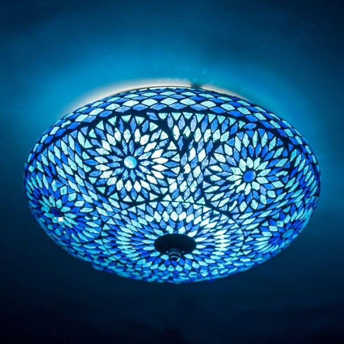 Blaue Mosaik Deckenlampe Orientalisch, Louay