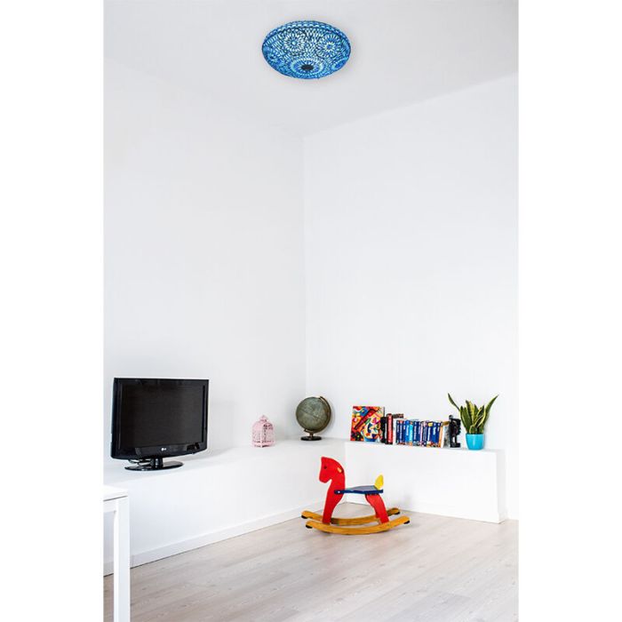 Blaue Mosaik Deckenlampe Orientalisch, Louay