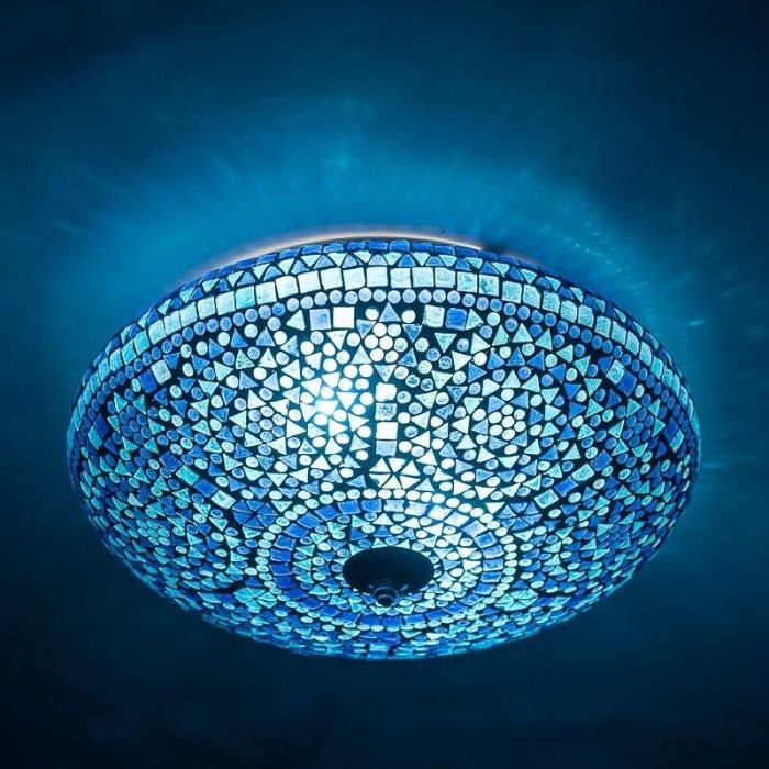 Blaue Mosaik Deckenlampe Orientalisch, Louay